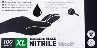 Boite 100 gants vinyle noir 5gr tailles M/L/XL